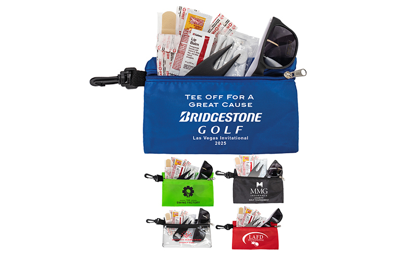 15 Piece Golf Kit in Supersized Zipper Pack Components inserted into Zipper kit with Carabiner 15 Piece Golf Kit in Supersized Zipper Pack Components inserted into Zipper kit with Carabiner